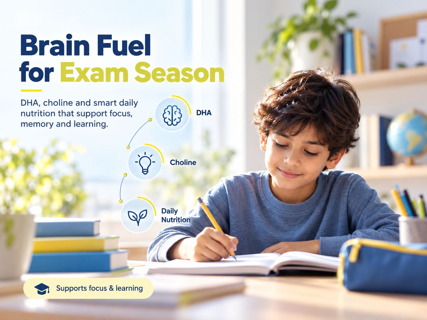 DHA, choline, and the nutrients that build a child's brain before exams do