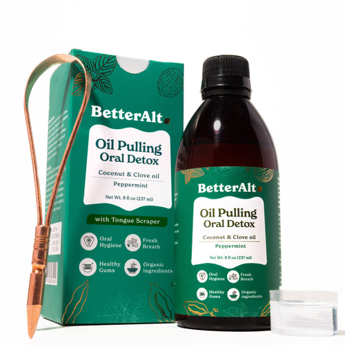Oil Pulling Solution with Tongue Scraper