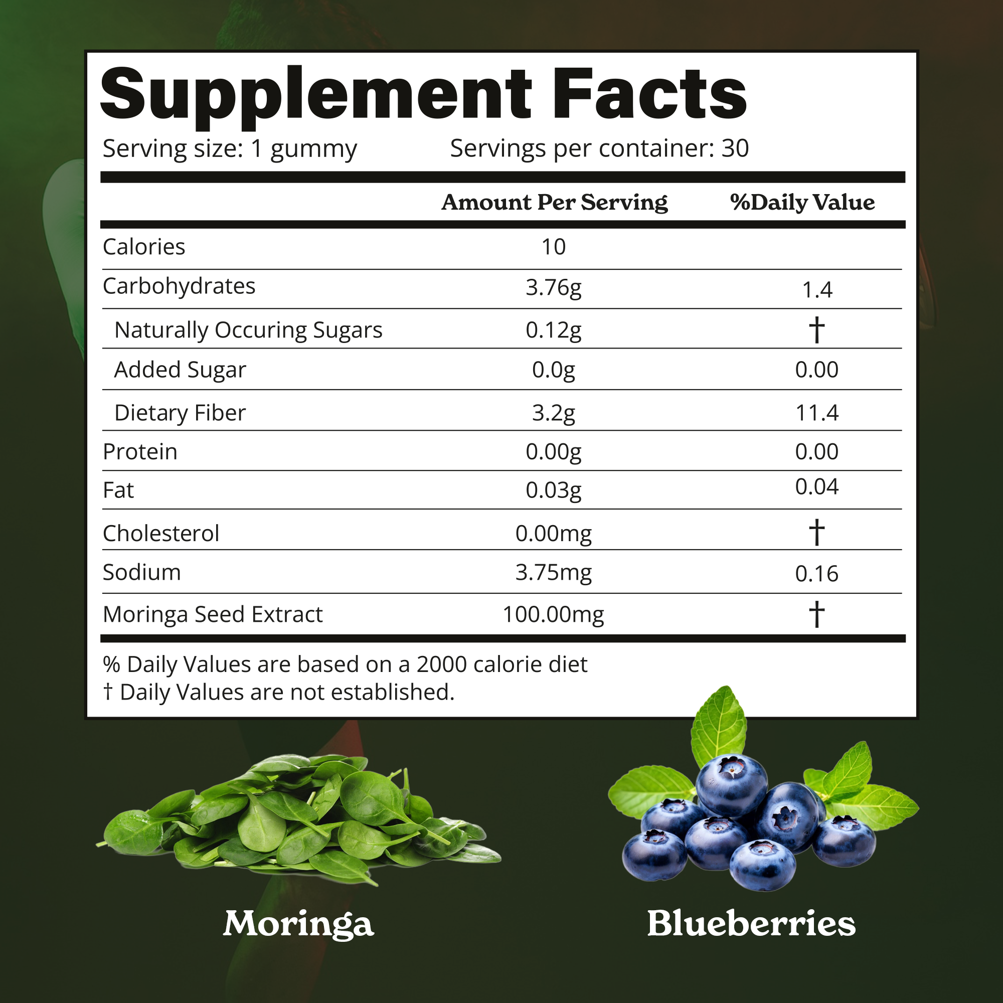 Moringa Gummies - Blueberry Flavour | Nutritional Powerhouse | Plant-based Pectin