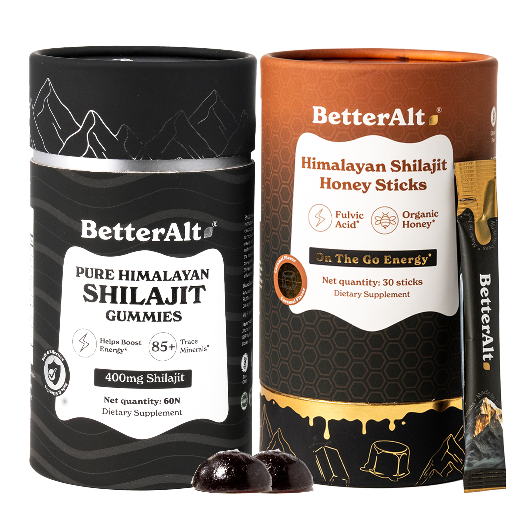 Himalayan Shilajit Gummies + Caramel Honey Sticks Combo