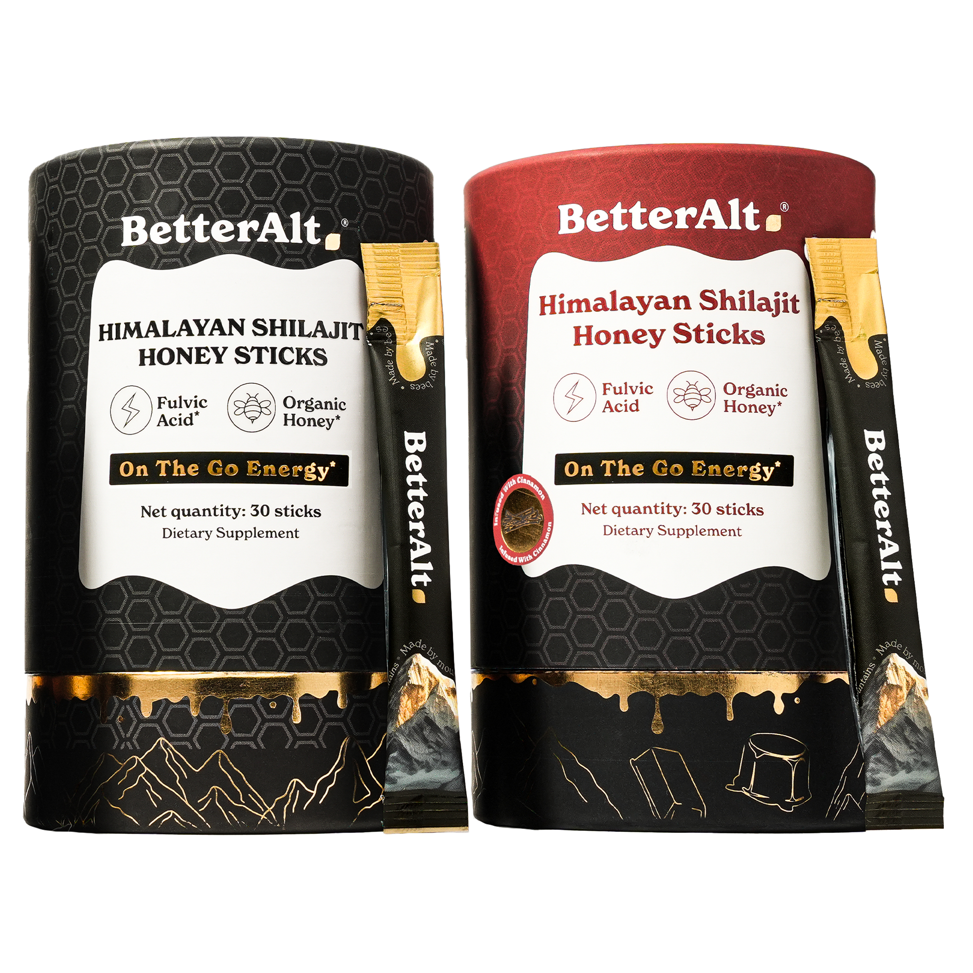 Himalayan Shilajit Honey Sticks - Classic + Cinnamon Combo