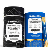 Pure Shilajit Gummies + KSM-66 Ashwagandha Honey Sticks