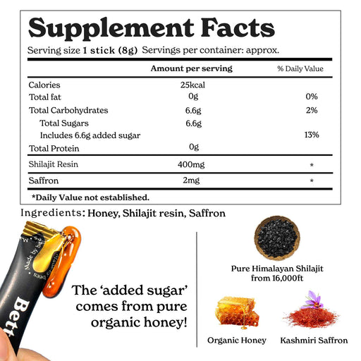 Pure Shilajit Honey Sticks