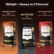 Himalayan Shilajit Honey Sticks - Caramel + Cinammon Combo